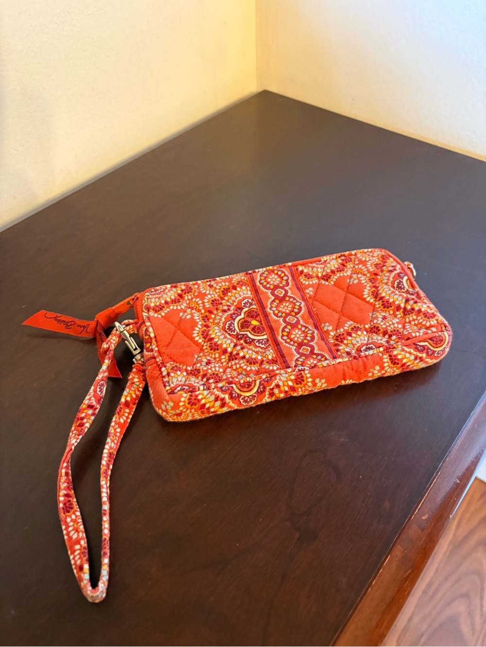 Vera Bradley Quilted Patterned Wristlet/Wallet - Orange